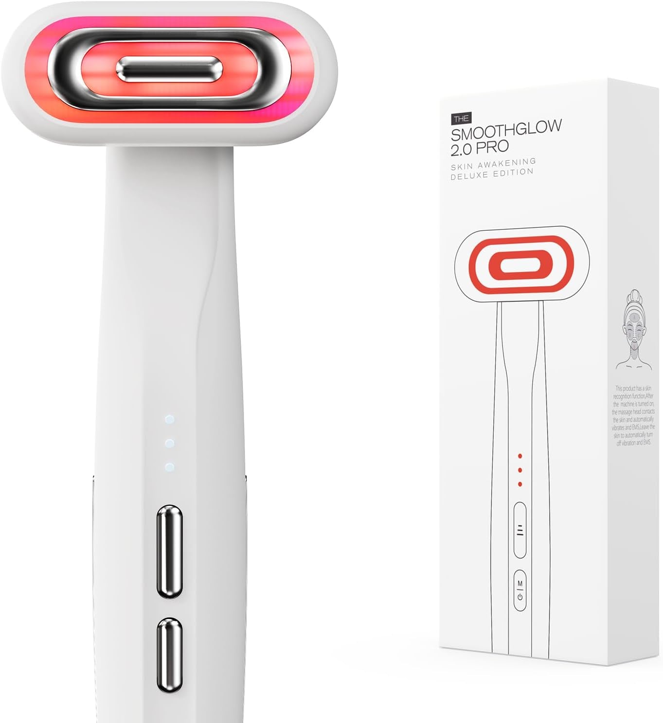 SMOOTHGLOW 2.0 PRO Awakening-4D 9-In-1 Red Light Therapy for Face, Home Radiant Renewal Facial Wand, LED Light Therapy Wand for Face Lift, Firm, Anti-Aging Wrinkle, Rejuvenation, Gift Set for Women