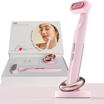 SMOOTHGLOW 2.0 PRO Awakening-4D 9-In-1 Red Light Therapy for Face, Home Radiant Renewal Facial Wand, LED Light Therapy Wand for Face Lift, Firm, Anti-Aging Wrinkle, Rejuvenation, Gift Set for Women